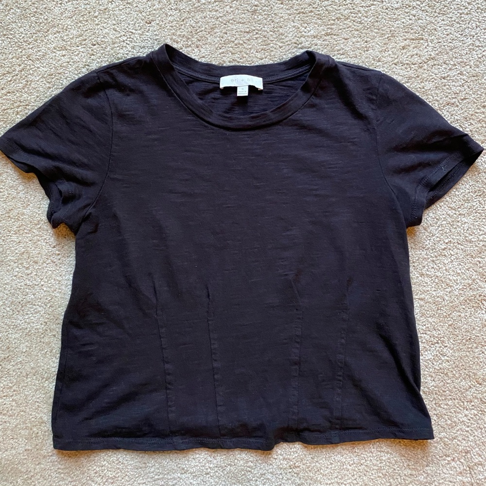 Anthropologie fitted black T shirt S